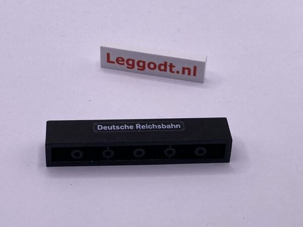 COBI: Pad printed Brick 1 x 6 with "Deutsche Reichsbahn" - black (czarny)