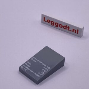 COBI: Pad printed Slope Plane 2P 3 x 2 x 2/3 with Technical Specifications - new grey (nowy szary)