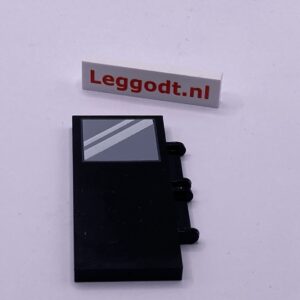 COBI: Pad printed Door 2 x 6 Left (Lewy) - black (czarny)