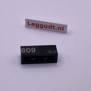 COBI: Pad printed Brick 1 x 3 with "809" - black (czarny)
