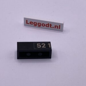 COBI: Pad printed Brick 1 x 3 with "52 1" - black (czarny)