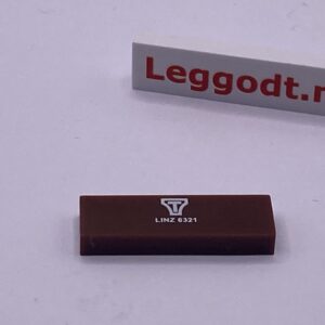 COBI: Pad printed Tile 1 x 3 With White "LINZ 6321" - dark brown (ciemny braz)