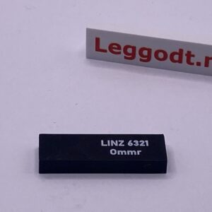 COBI: Pad printed Tile 1 x 3 with White "LINZ 6321 Ommr" - black (czarny)