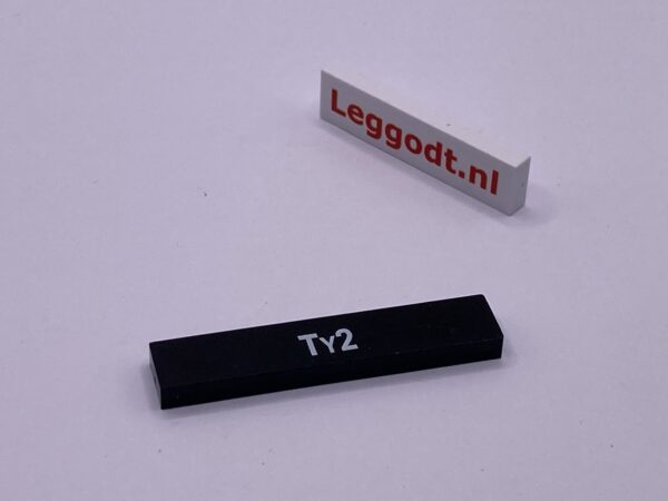 COBI: Pad printed Tile 1 x 5 with "Ty2" - black (czarny)