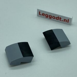 COBI: Ship, Slope Curved 3P 2 x 2 with Cutout Corner with Black Pattern (Left) - new grey (nowy szary)