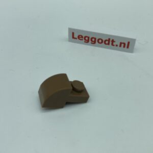 COBI: Slope Curved Modified Pivot 3P 1 x 1 with Plate 1 x 2 - brown (brazowy)