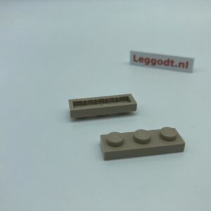 COBI: Plate 1 x 3 (with Mold Pip Side, without Pins) - beige (bezowy)
