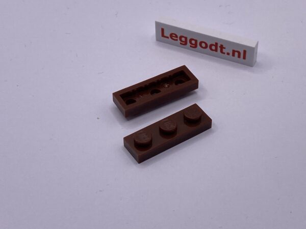 COBI: Plate 1 x 3 (with Mold Pip Side, no Pins) - dark brown (ciemny braz)