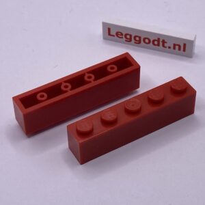 COBI: Brick 1 x 5 (with Hollow Pins, Mold Pip Pivot) - red (czerwony)