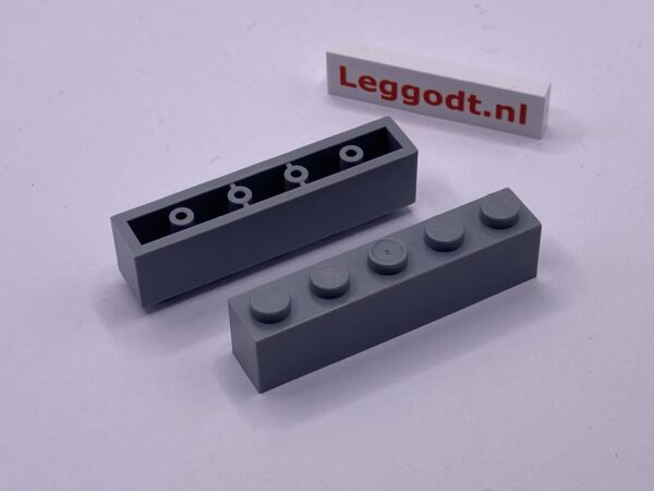 COBI: Brick 1 x 5 (with Hollow Pins, Mold Pip Pivot) - new grey (nowy szary)