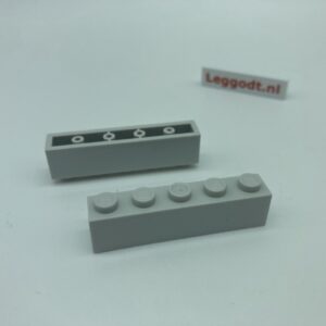 COBI: Brick 1 x 5 (with Mold Pip Pivot, Hollow Pins) - light grey (jasno szary)