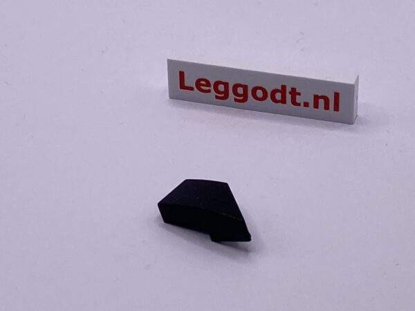 COBI: Slope Curved 2P 2 x 1 x 2/3 Wedge Left (Lewy) - black (czarny)