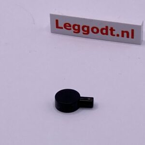 COBI: Tile Round 1 x 1 with 1 Bar on the Side - black (czarny)