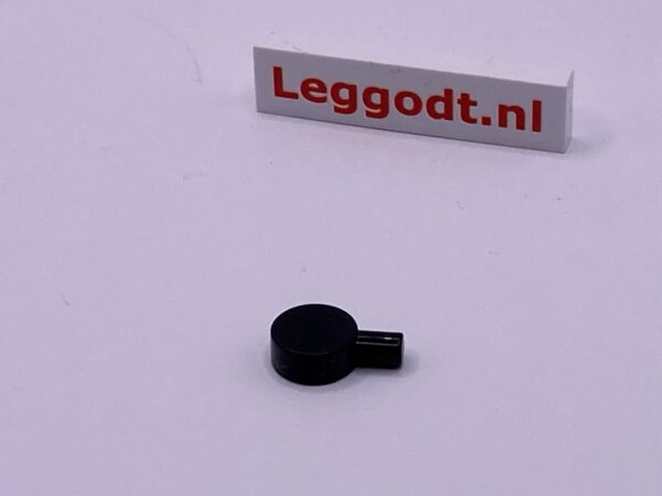 COBI: Tile Round 1 x 1 with 1 Bar on the Side - black (czarny)