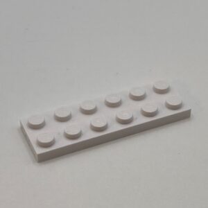 COBI: Plate 2 x 6 (with Mold Pip Central) - white (bialy)