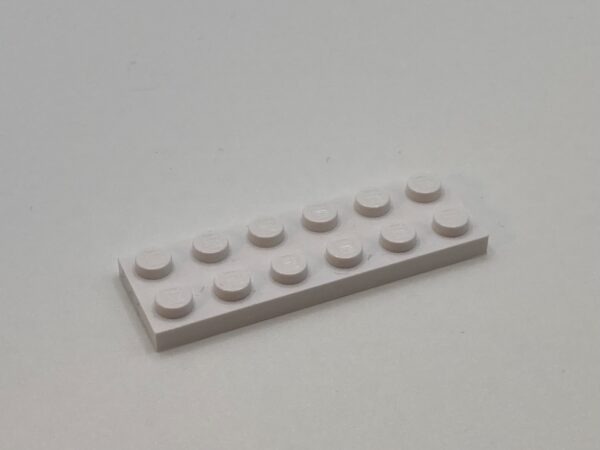 COBI: Plate 2 x 6 (with Mold Pip Central) - white (bialy)