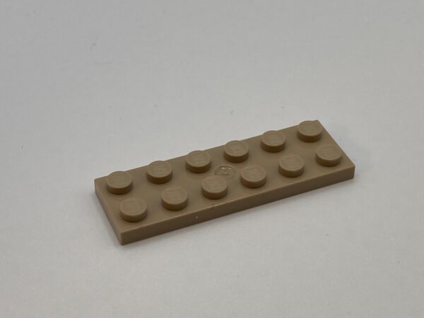 COBI: Plate 2 x 6 (with Mold Pip Central) - beige (bezowy)