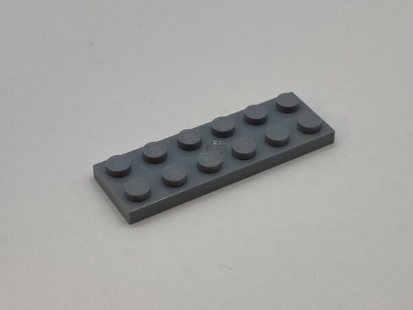 COBI: Plate 2 x 6 (with Mold Pip Central) - new grey (nowy szary)