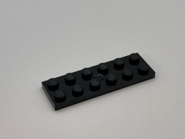 COBI: Plate 2 x 6 (with Mold Pip Central) - black (czarny)
