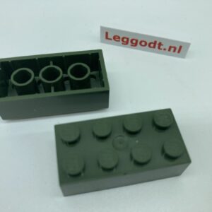 COBI: Brick 2 x 4 (with Mold Pip Central) - dark green military (ciemnozielony wojskowy/militarny)