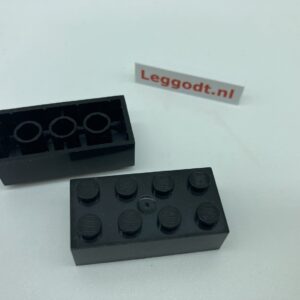 COBI: Brick 2 x 4 (with Mold Pip Central) - black (czarny)