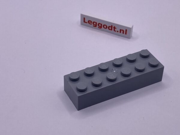 COBI: Brick 2 x 6 (Mold Pip Centre) - new grey (nowy szary)