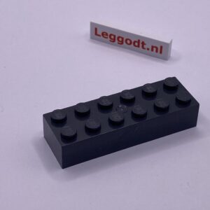 COBI: Brick 2 x 6 (Mold Pip Central) - graphite (grafitowy)