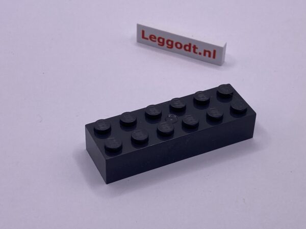 COBI: Brick 2 x 6 (Mold Pip Centre) - graphite (grafitowy)