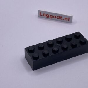 COBI: Brick 2 x 6 (Mold Pip Central) - black (czarny)