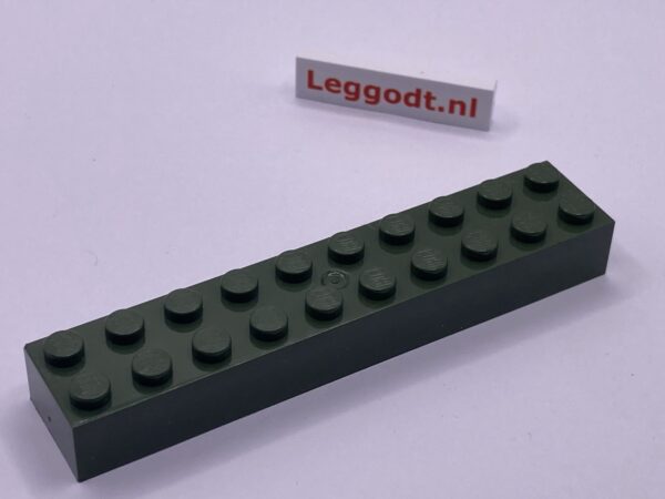 COBI: Brick 2 x 10 (Mold Pip Centre) - dark green military (ciemnozielony wojskowy/militarny)