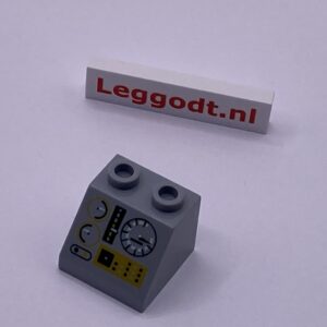 COBI: Pad printed Roof Brick 2 x 2 x 1 1/3 with Controls Pattern - new grey (nowy szary)