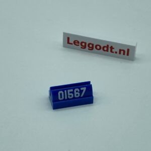 COBI: Plane, Tile Modified 1 x 2 with Slide with White "01567" (both sides) (Pad printed) - blue (niebieski)