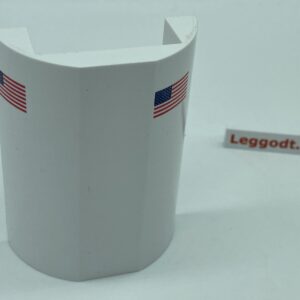 COBI: Spacecraft, Slope Curved 6P 8 x 6 x 2 with United States Flags (Pad printed) - white (bialy)