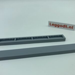 COBI: Tile 1 x 8 without Groove (without Pins, underside 2-2-2-2) - new grey (nowy szary)