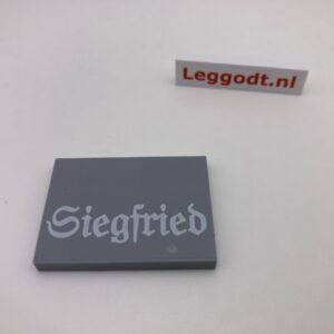 COBI: Tile 3 x 4 without Groove with White 'Siegfried" (Sticker) - new grey (nowy szary)