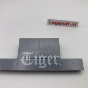 COBI: Slope, Plane 3P 2 x 2 (2x) with White "Tiger" (Sticker) - new grey (nowy szary)