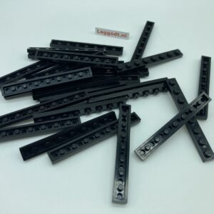 COBI: Plate 1 x 8 (with Mold Pip Side, Solid Pins) {25x} - black (czarny)