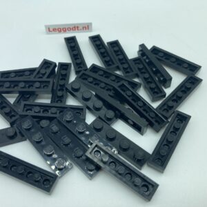 COBI: Plate 1 x 4 (with Mold Pip Side, Solid Pins) {25x} - black (czarny)