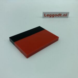COBI: Tile 3 x 4 without Groove with Black Pattern (Pad printed) - red (czerwony)