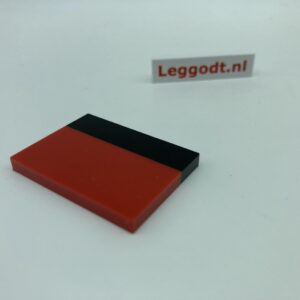 COBI: Tile 3 x 4 without Groove with Black Pattern (Pad printed) - red (czerwony)