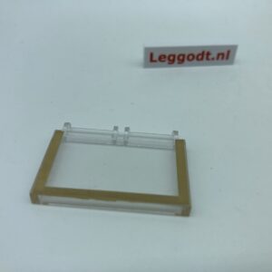 COBI: Hinge, Tile 2 x 4 with Pin Holders Extended with Beige Borders (Pad printed) - clear (bezbarwny)