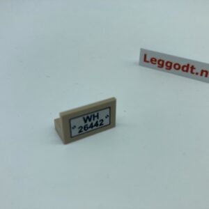 COBI: Panel 1 x 2 with Black "WH 26442" in White Area (Pad printed) - beige (bezowy)