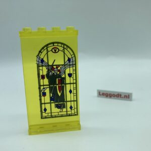 COBI: Panel 1 x 4 x 6 1/3 Smooth with Stained Glass (Pad printed) - trans-yellow (przezroczysty z&oacute;lty)