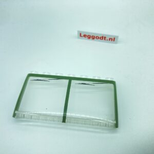 Slope, Curved 8P 7 x 3 x 2 2/3 with GreenBorder and Windscreen Wipers (Pad printed) - clear (bezbarwny)
